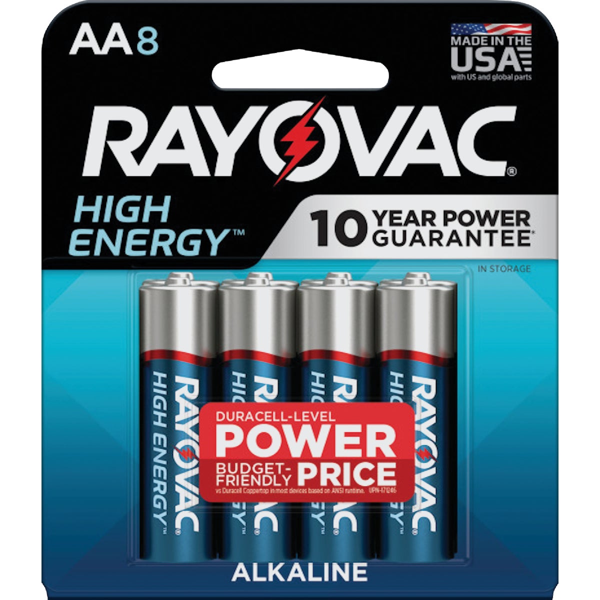 Rayovac High Energy AA Alkaline Battery (8-Pack)