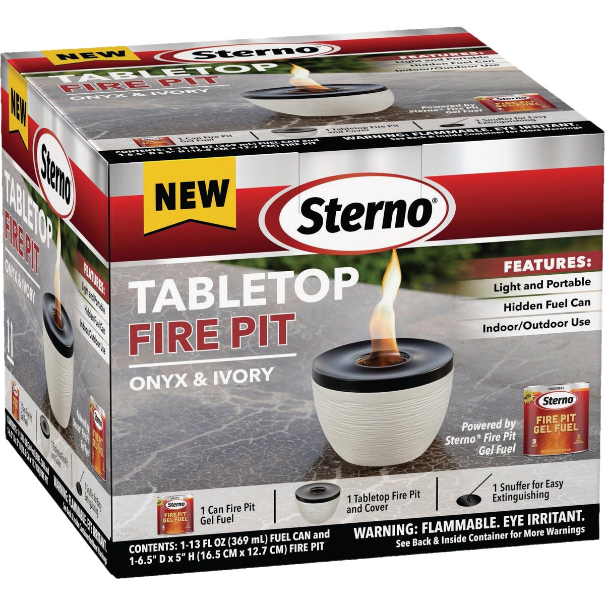 Sterno Small Onyx with Black Lid Tabletop Fire Pit