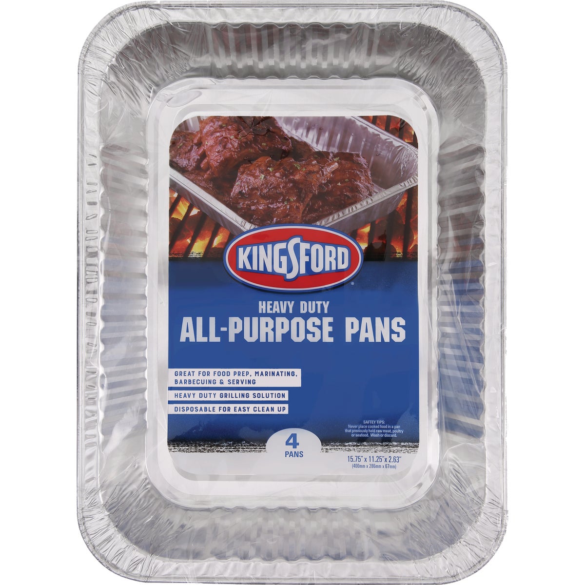 Kingsford Aluminum 11.25 In. W. x 15.75 In. L. All Purpose Grill Pan (4-Pack)