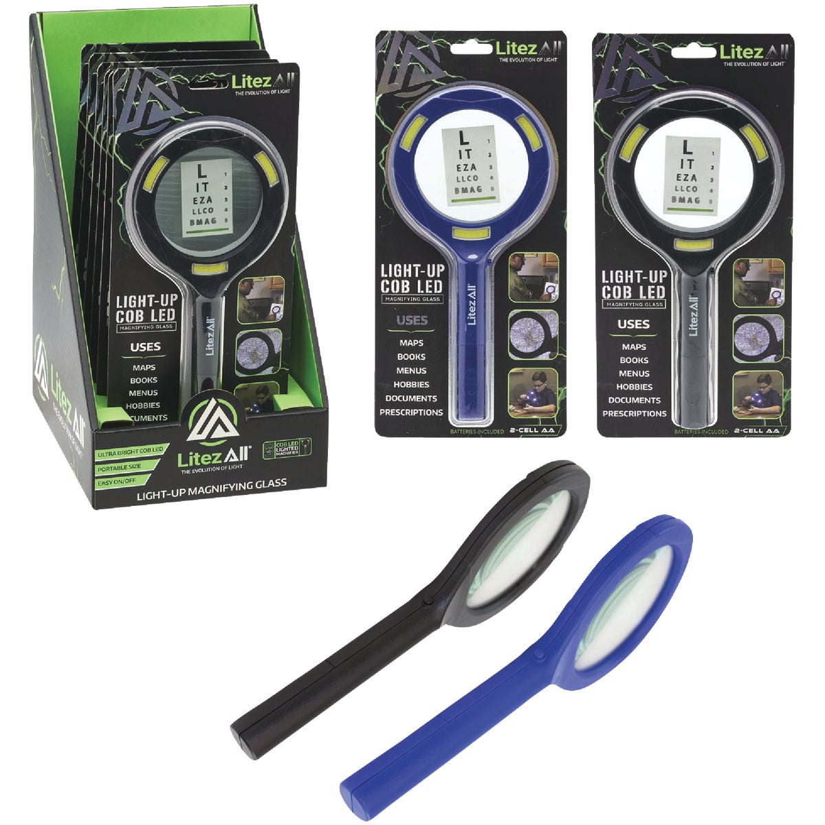 LitezAll COB LED Lighted Handheld Magnifying Glass