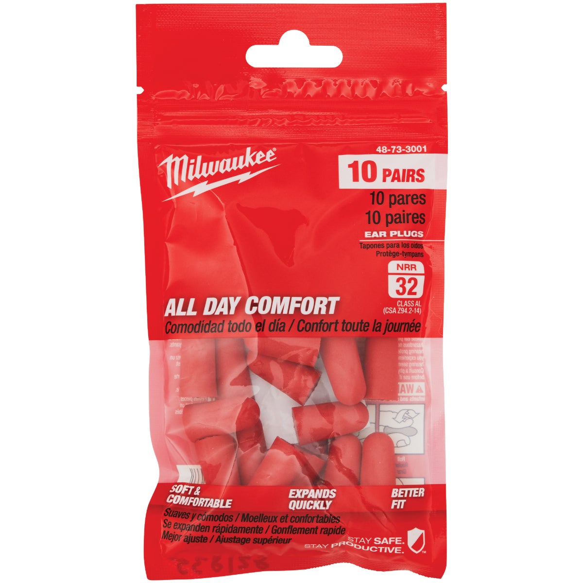 Milwaukee Foam 32 dB Ear Plugs (10-Pair)