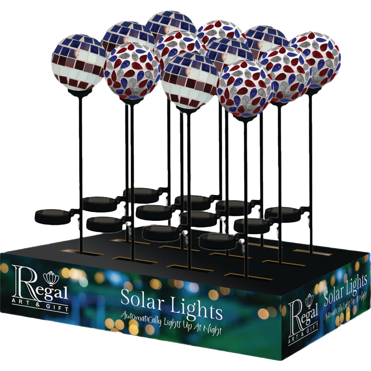 Regal Art & Gift Americana Mosaic Solar Stake Assortment (12-Piece)
