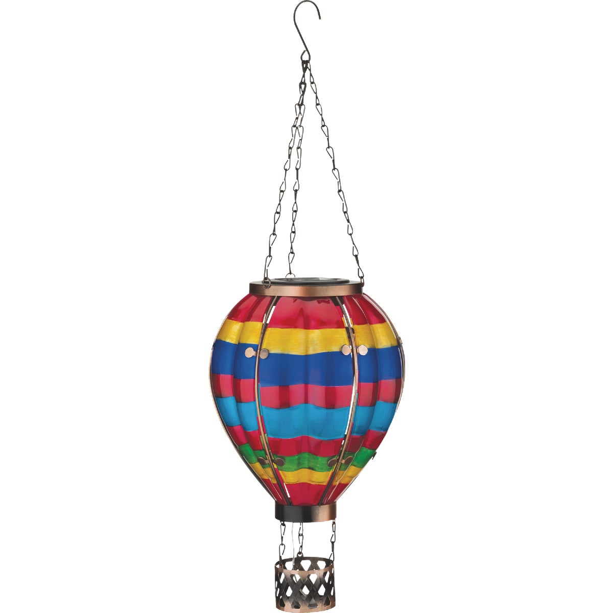 Regal Art & Gift Large Multi-Stripe Hot Air Balloon Solar Lantern