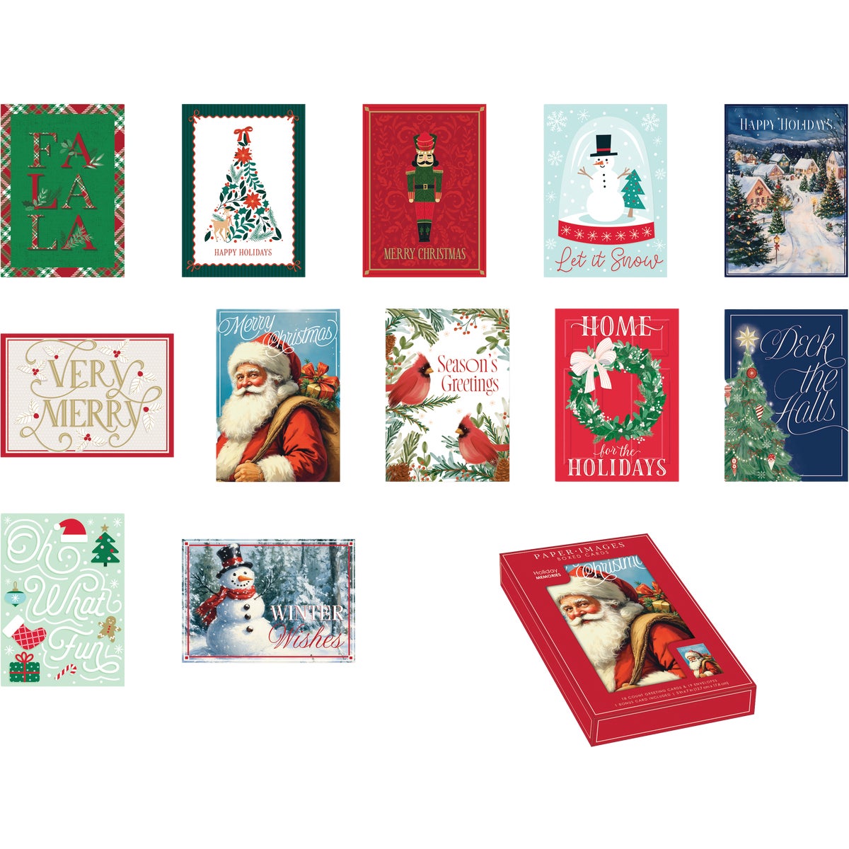 Paper Images 5 In. x 7 In. Boxed Christmas Cards (18-Pack)