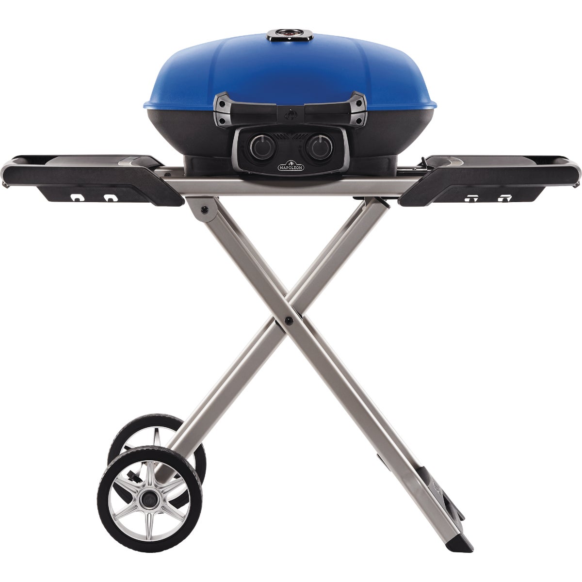 Napoleon TravelQ 285X Portable Propane Gas Grill with Scissor Cart, Blue