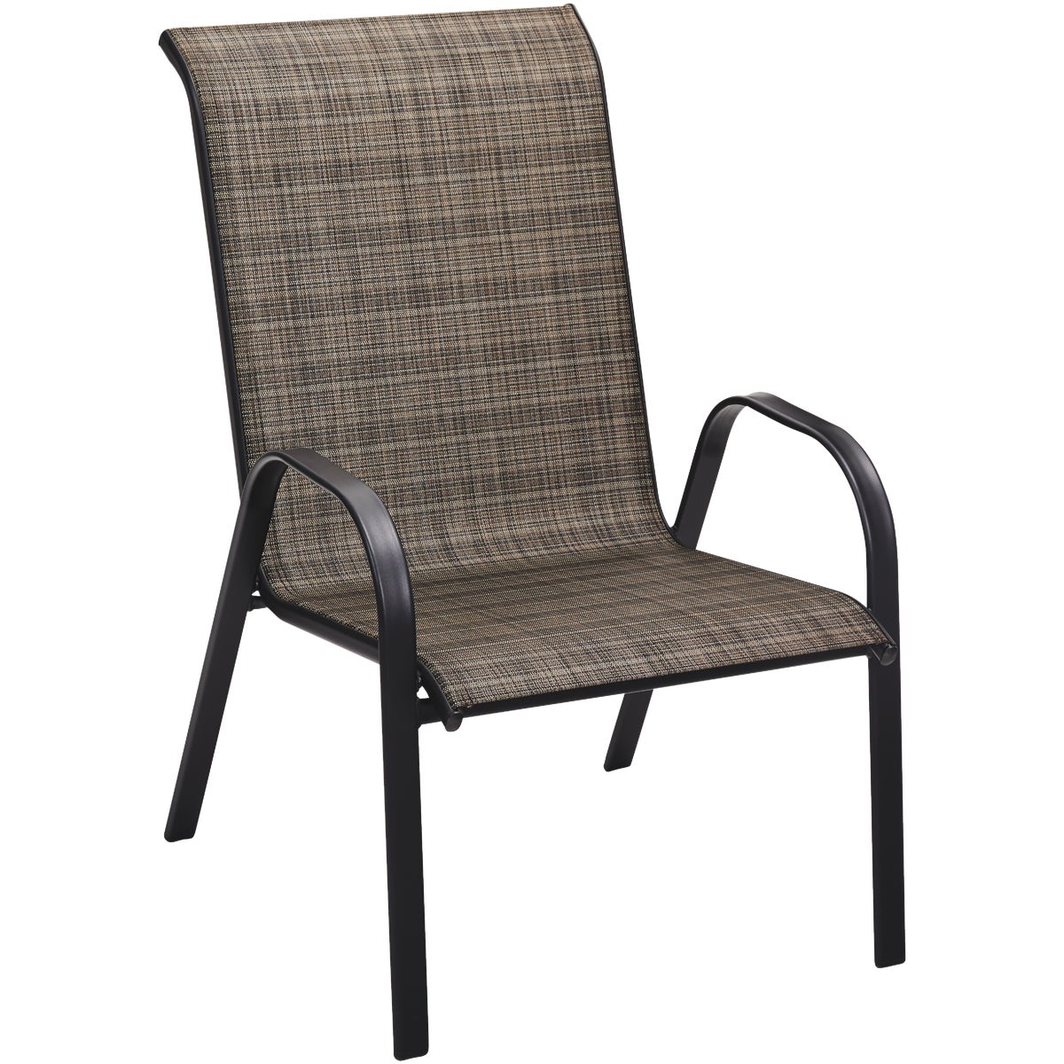 Outdoor Expressions Windsor Collection Black Steel Sling Oversized Stacking Chair