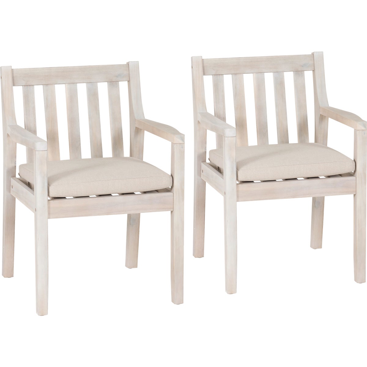 Linon Svana Natural Acacia Wood Dining Arm Chair Set (2-Piece)