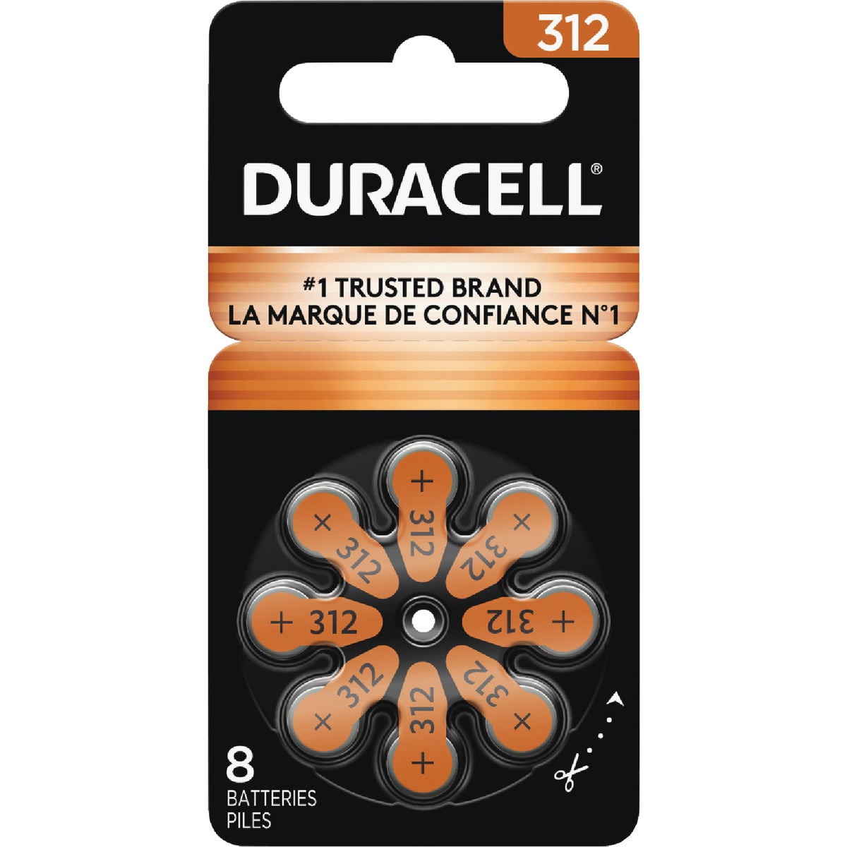 Duracell EasyTab 312 Hearing Aid Battery (8-Pack)