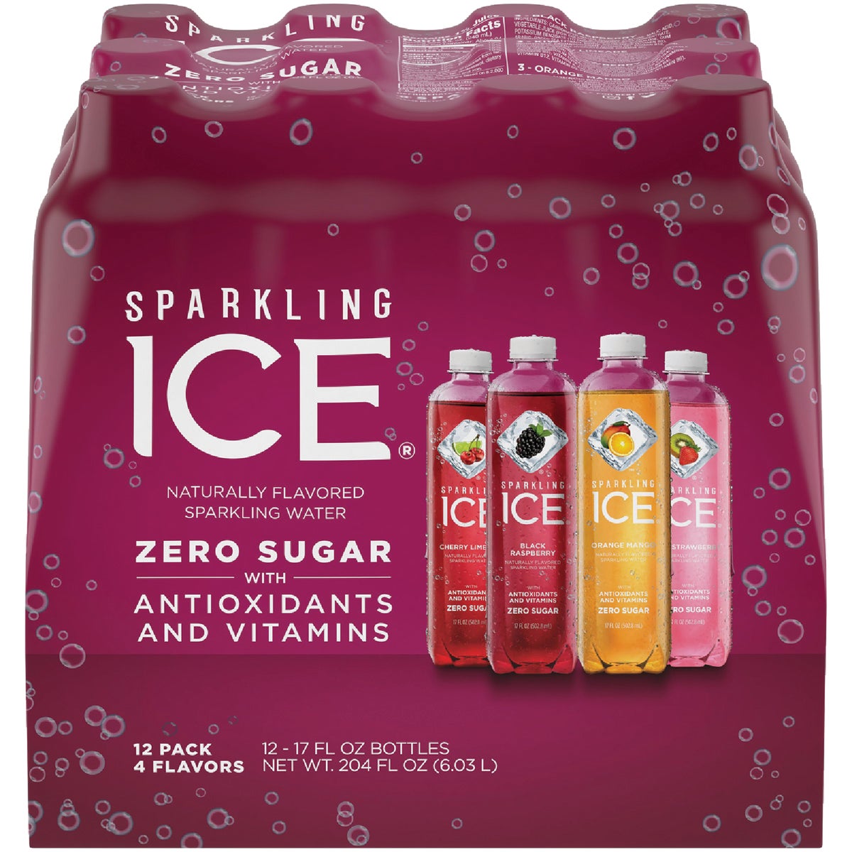 Talking Rain Sparkling Ice 17 Oz. Purple Pack Water
