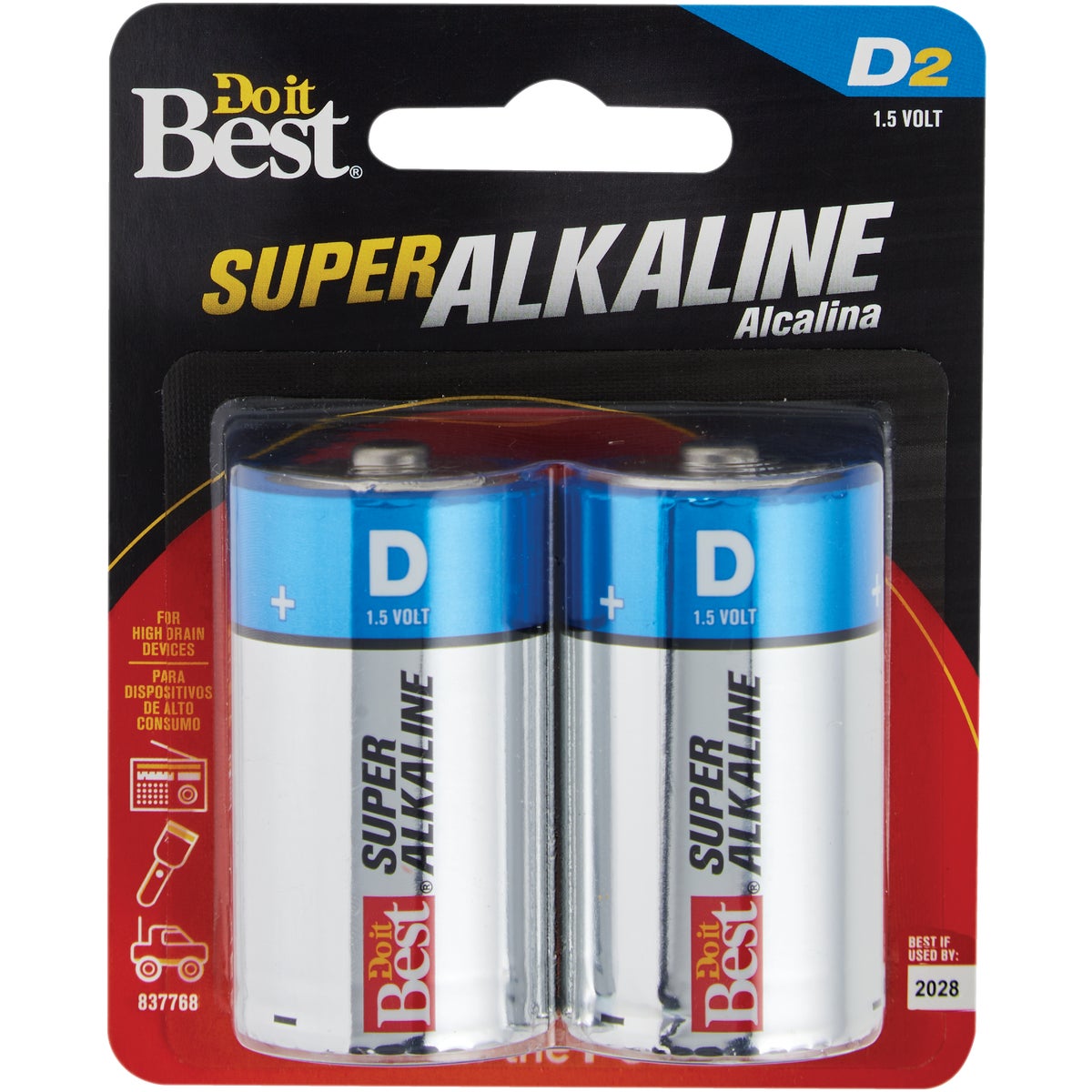 2PK DIB D ALK BATTERY