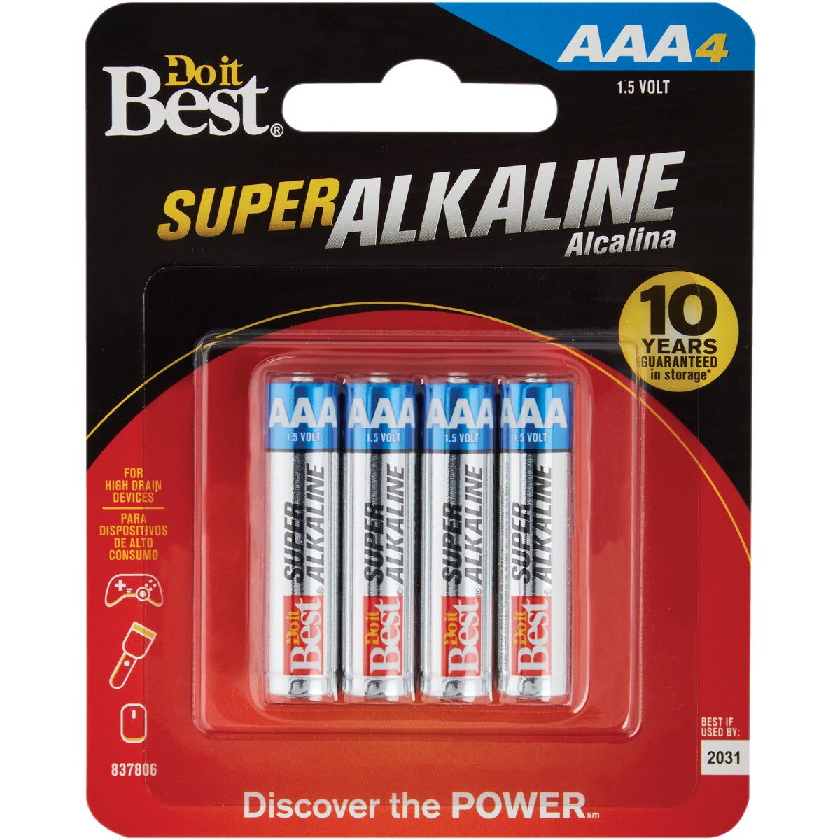 4PK DIB AAA ALK BATTERY