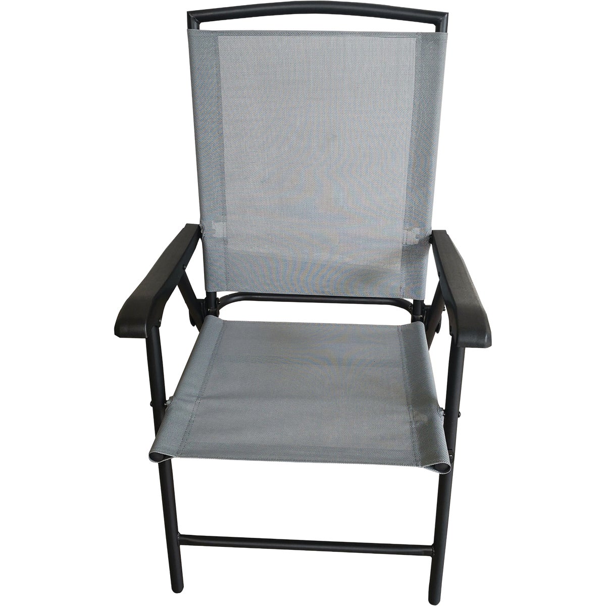 Four Seasons Courtyard Sunny Isles Graphite Gray Sling Fabric Folding Chair