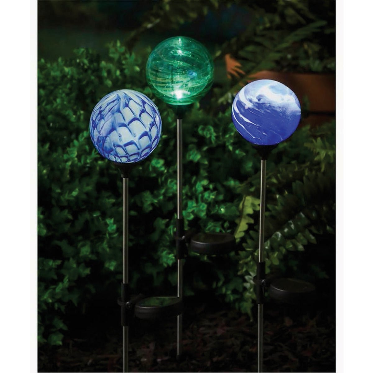 Evergreen 20.5 In. H. Blue Coastal Solar Garden Stake