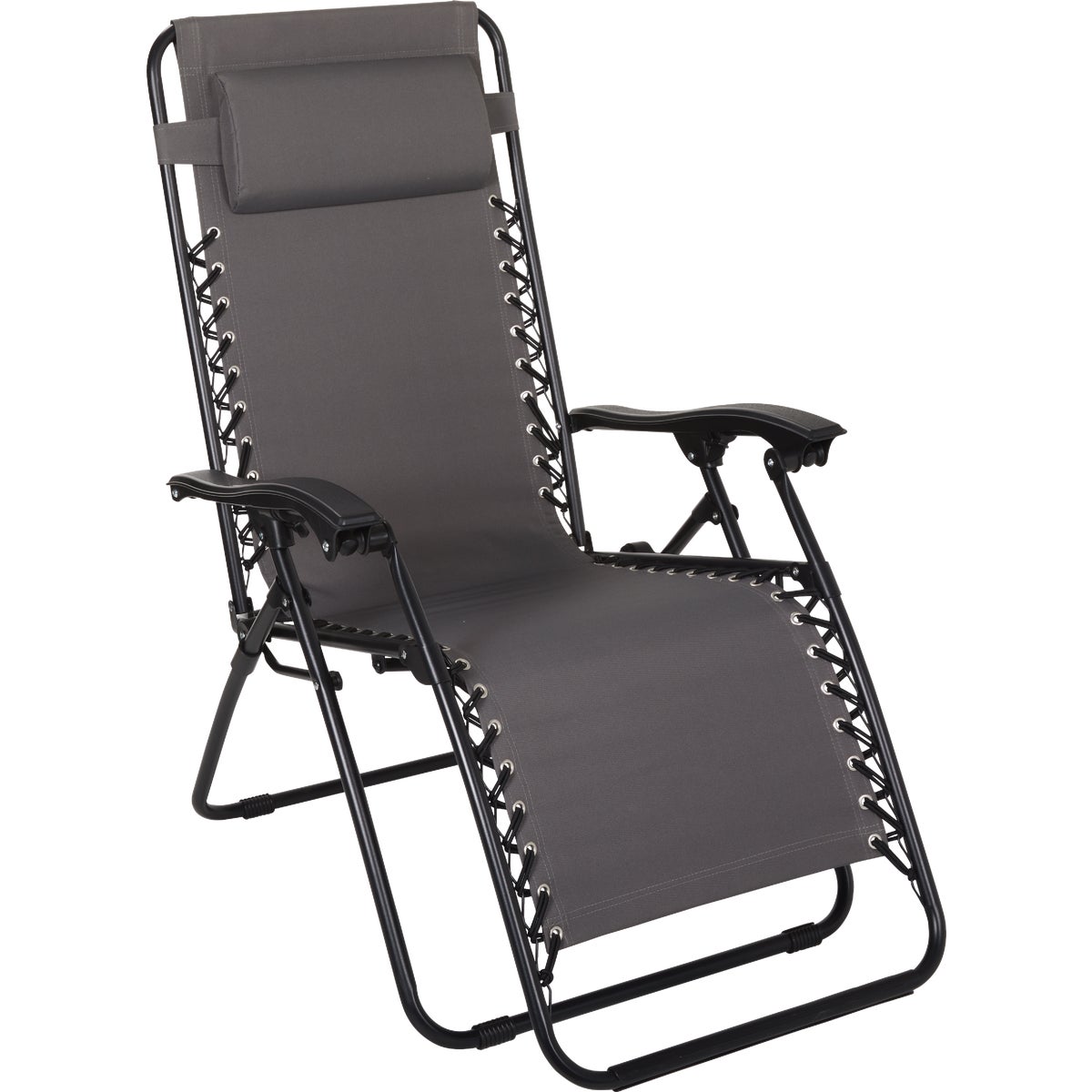 Outdoor Expressions Zero Gravity Relaxer Charcoal Convertible Lounge Chair