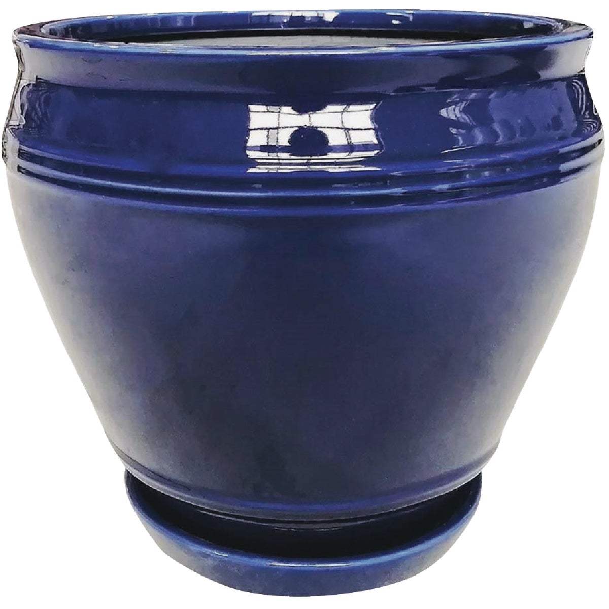 Southern Patio Collins 12 In. Ceramic Blue Planter