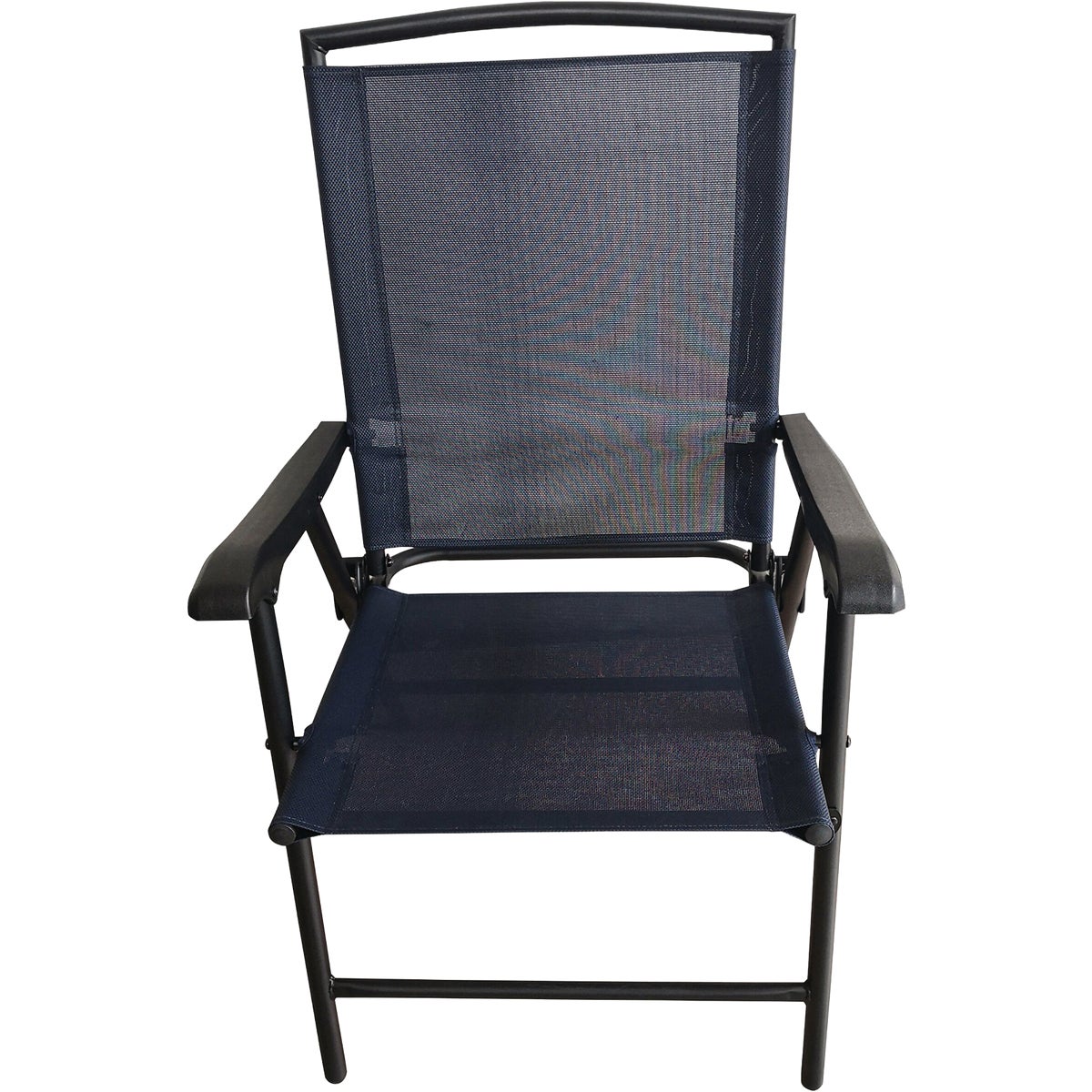 Four Seasons Courtyard Sunny Isles Navy Sling Fabric Folding Chair