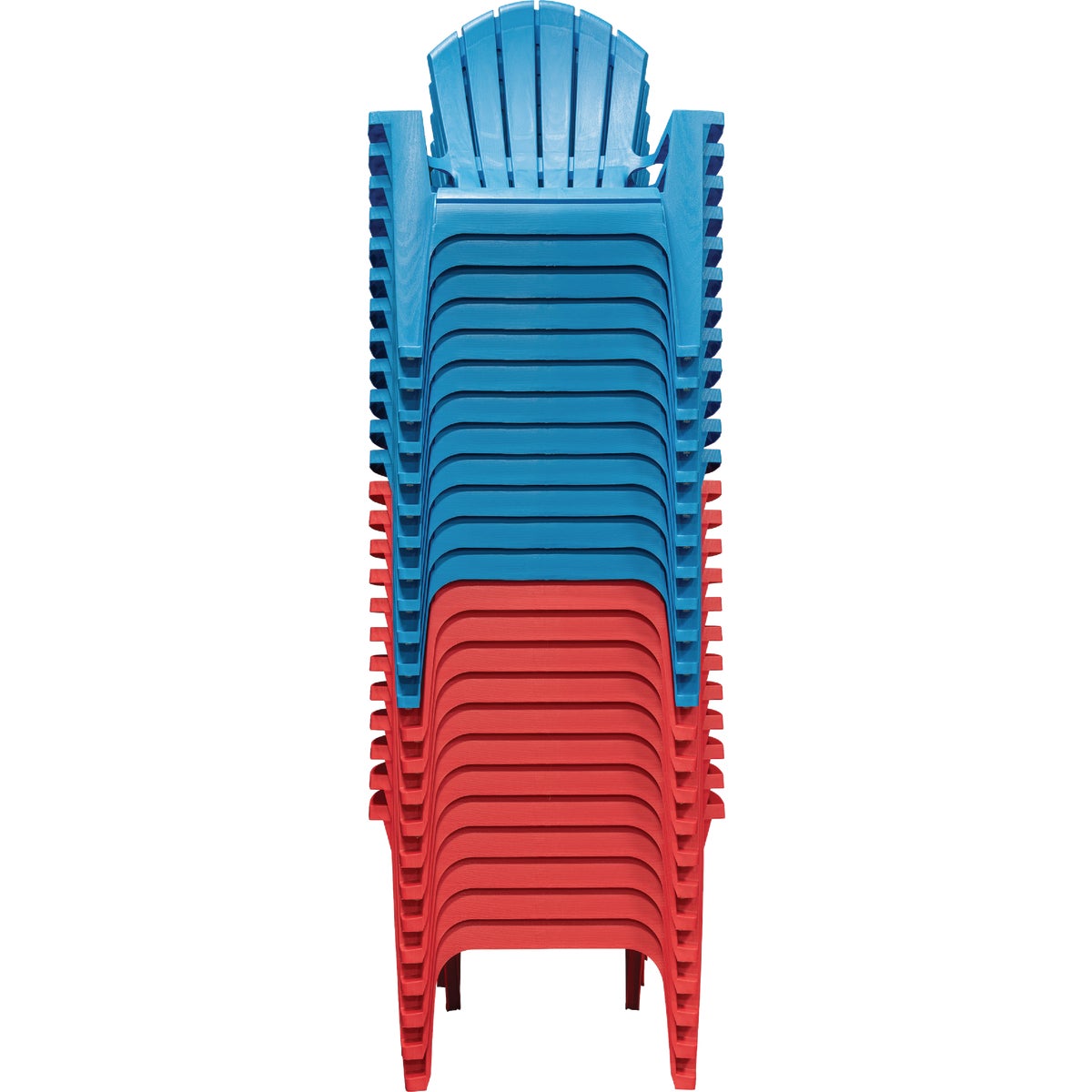 Adams Real Comfort Cherry Red & Pool Blue Adirondack Chair Display (24-Piece)