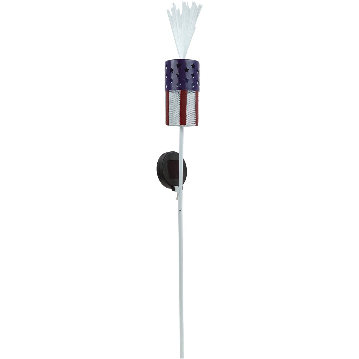 Alpine 33 In. H. Patriotic Metal Flag Firecracker Stake w/ LED Light