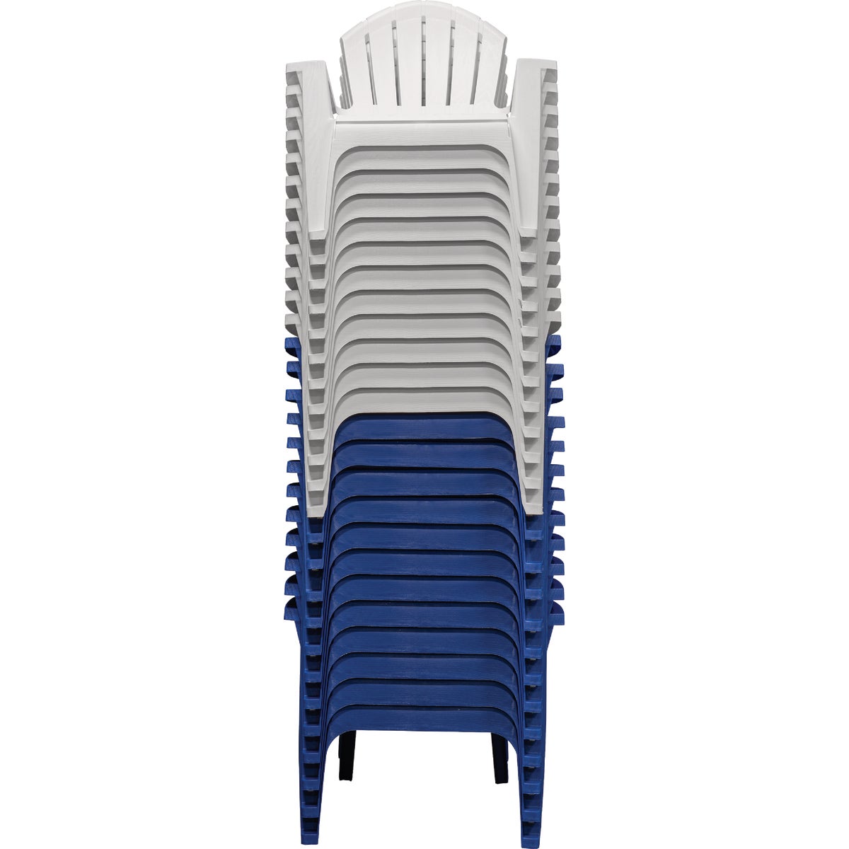 Adams Real Comfort White & Monaco Blue Adirondack Chair Display (24-Piece)