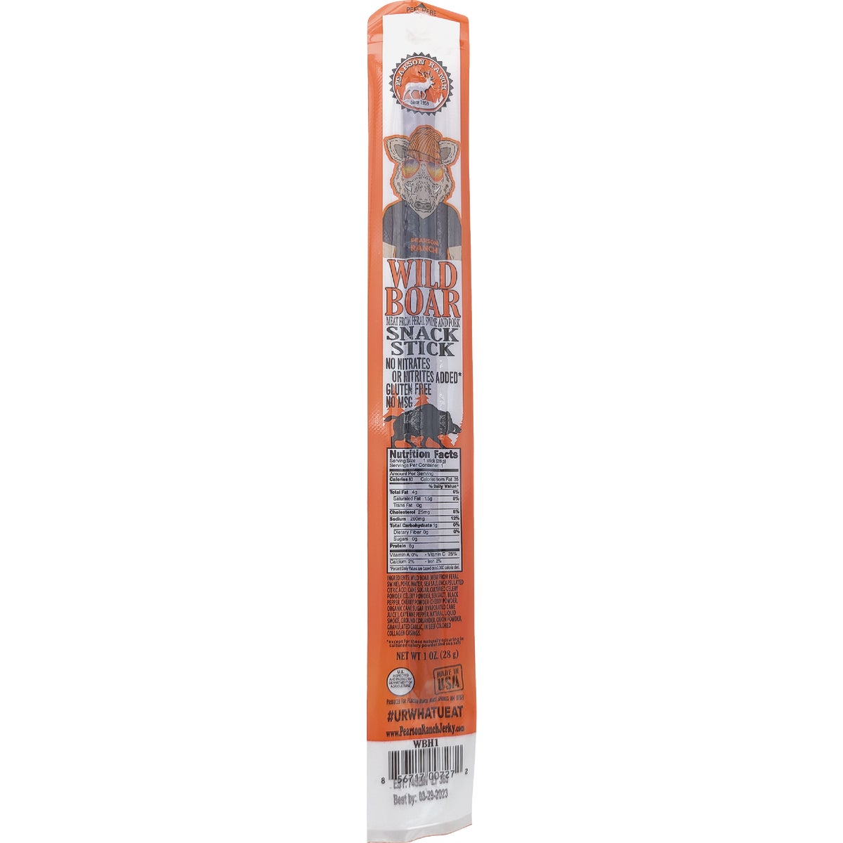 Pearson Ranch Jerky 1 Oz. Wild Boar Snack Sticks Display (24 Sticks)