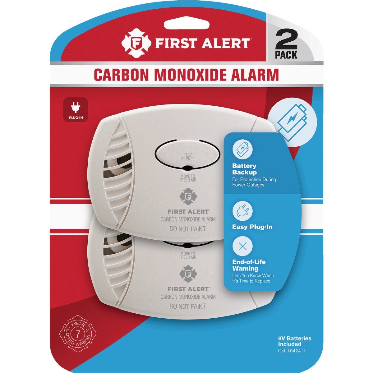 First Alert Plug-In 120V Electrochemical Carbon Monoxide Alarm (2-Pack)