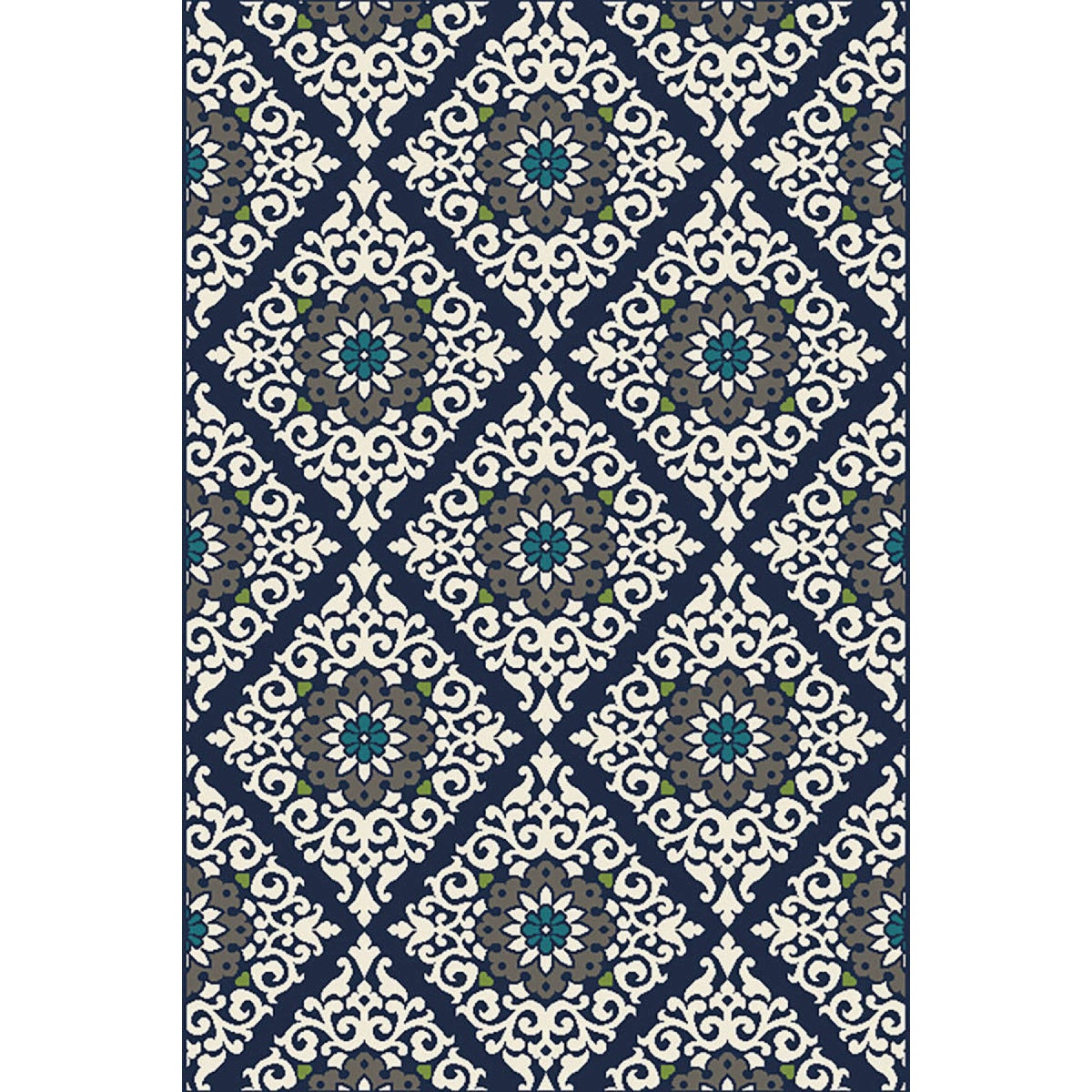 Backyard Bungalow San Miguel 6 Ft. 6 In. x 9 Ft. 6 In. Medallion in Diamond Plush Outdoor Rug