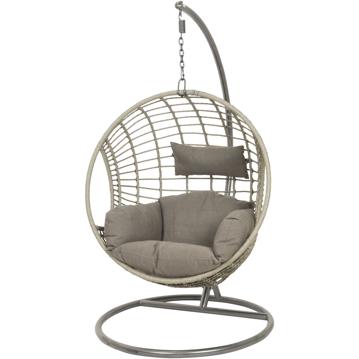 Decoris Garden Furniture London Gray Outdoor Wicker Hanging Egg Chair