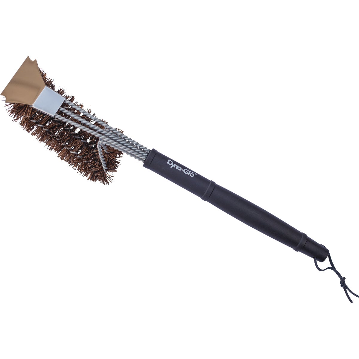 Dyna Glo 18 In. Palmyra Bristles Wired Grill Cleaning Brush with Scraper
