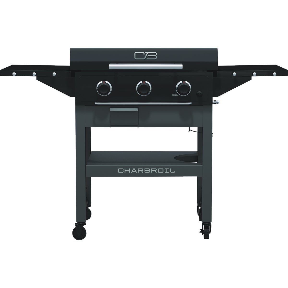 Char-Broil 28 In. XL Performance Series Propane Gas Griddle with Cart 3 Burner Flat Top Grill, Black