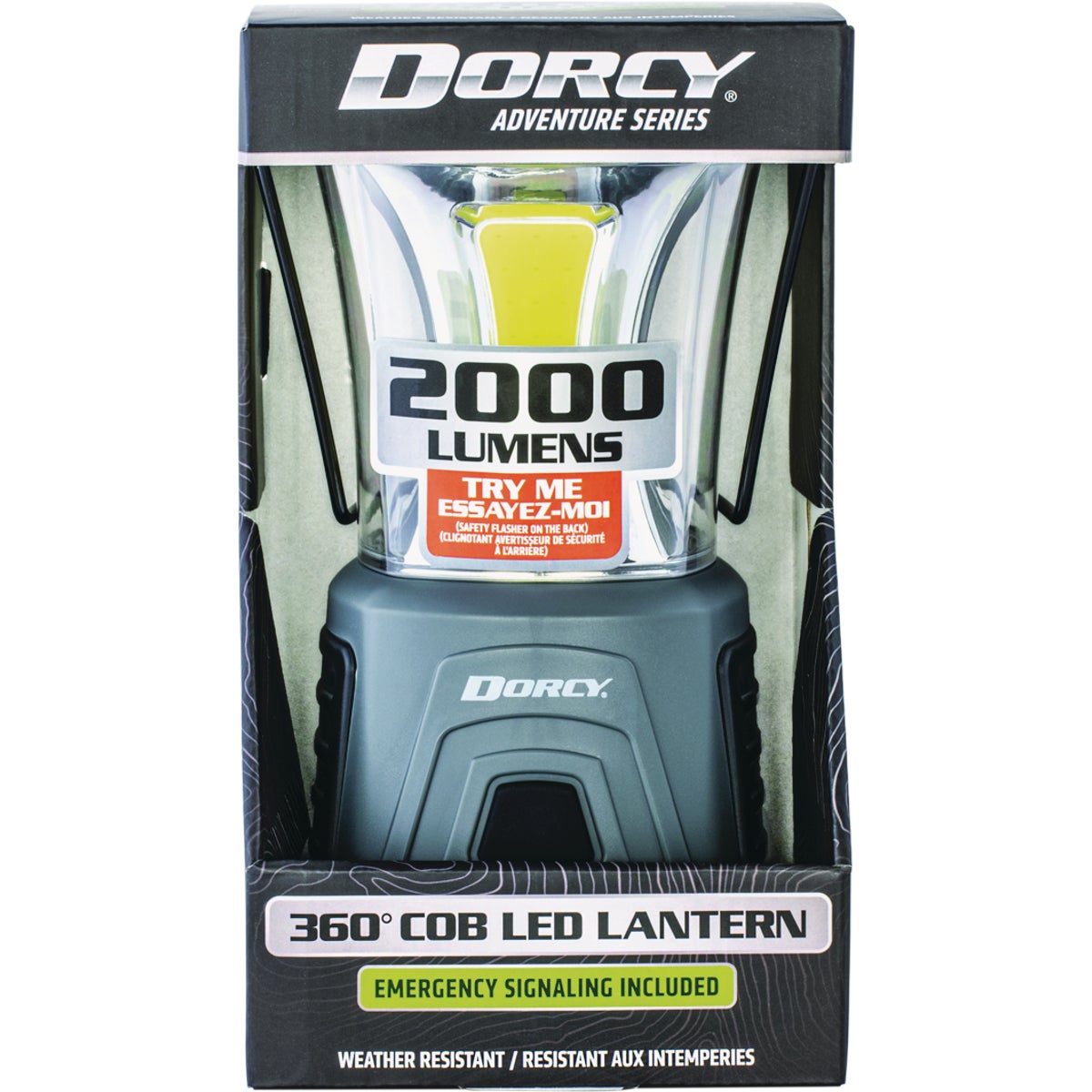 Dorcy Adventure Series Black & Gray Plastic LED Lantern with Red Safety Flasher