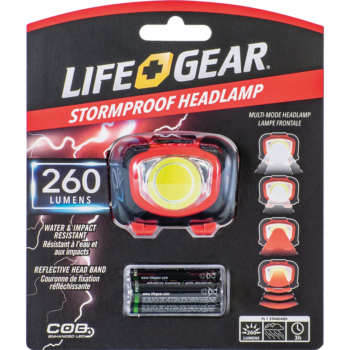 Life Gear Storm Proof 260 Lm. LED 3AAA Headlamp