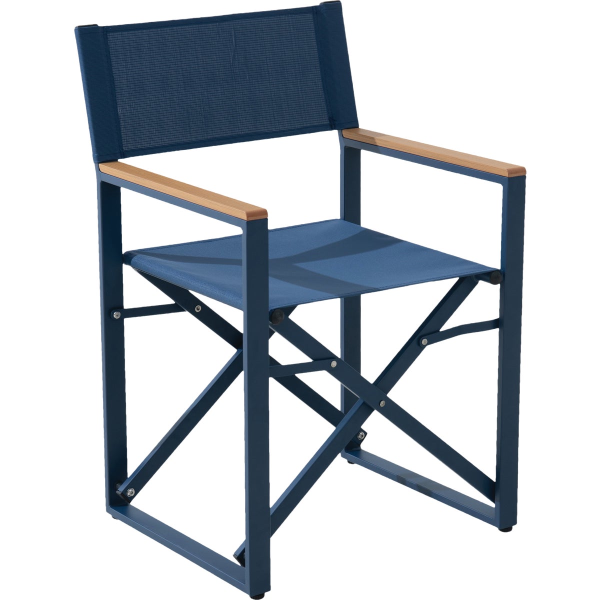 Sunjoy Heavy-Duty Steel Textilene Blue Folding Chair