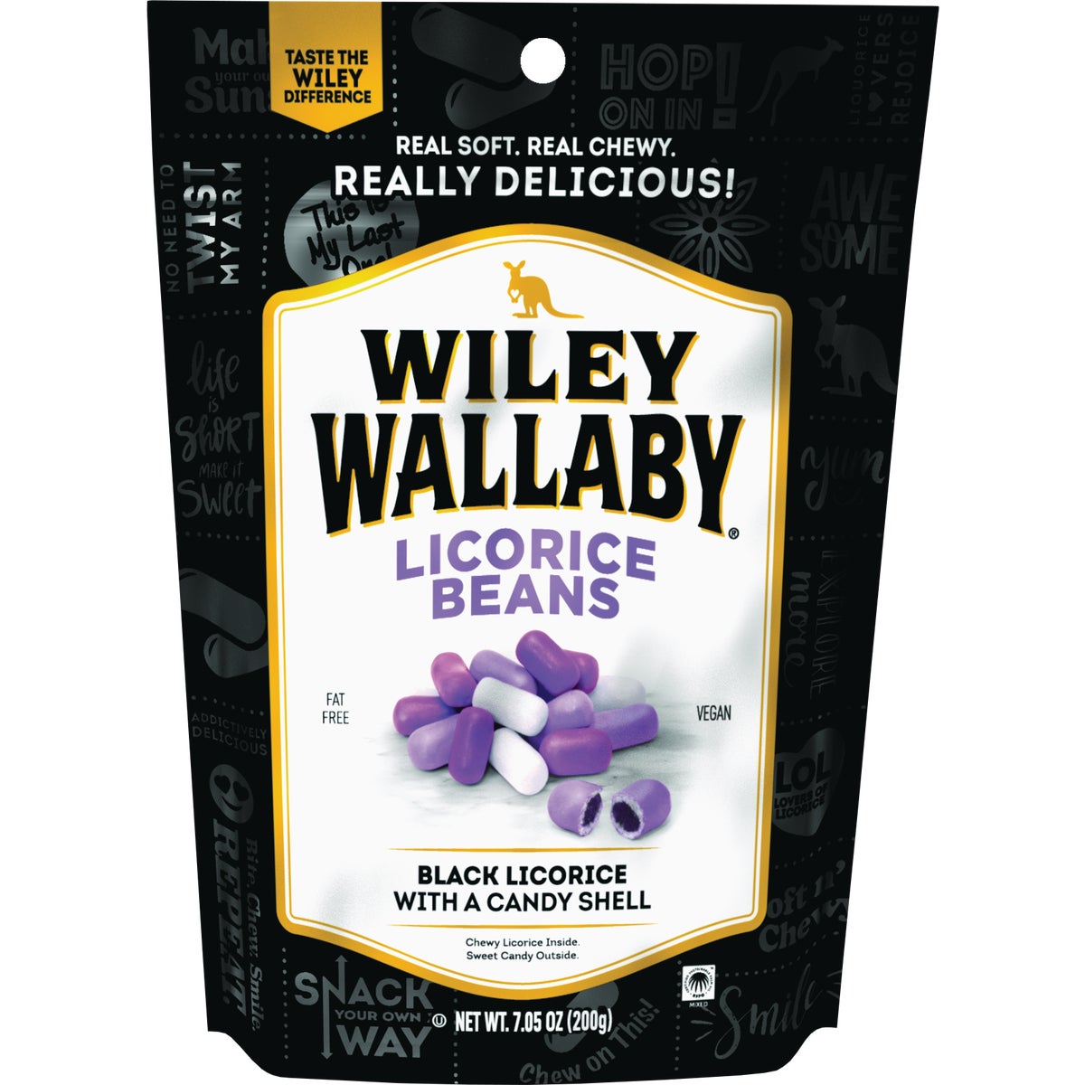 Wiley Wallaby Black Licorice 7.05 Oz. Licorice Beans