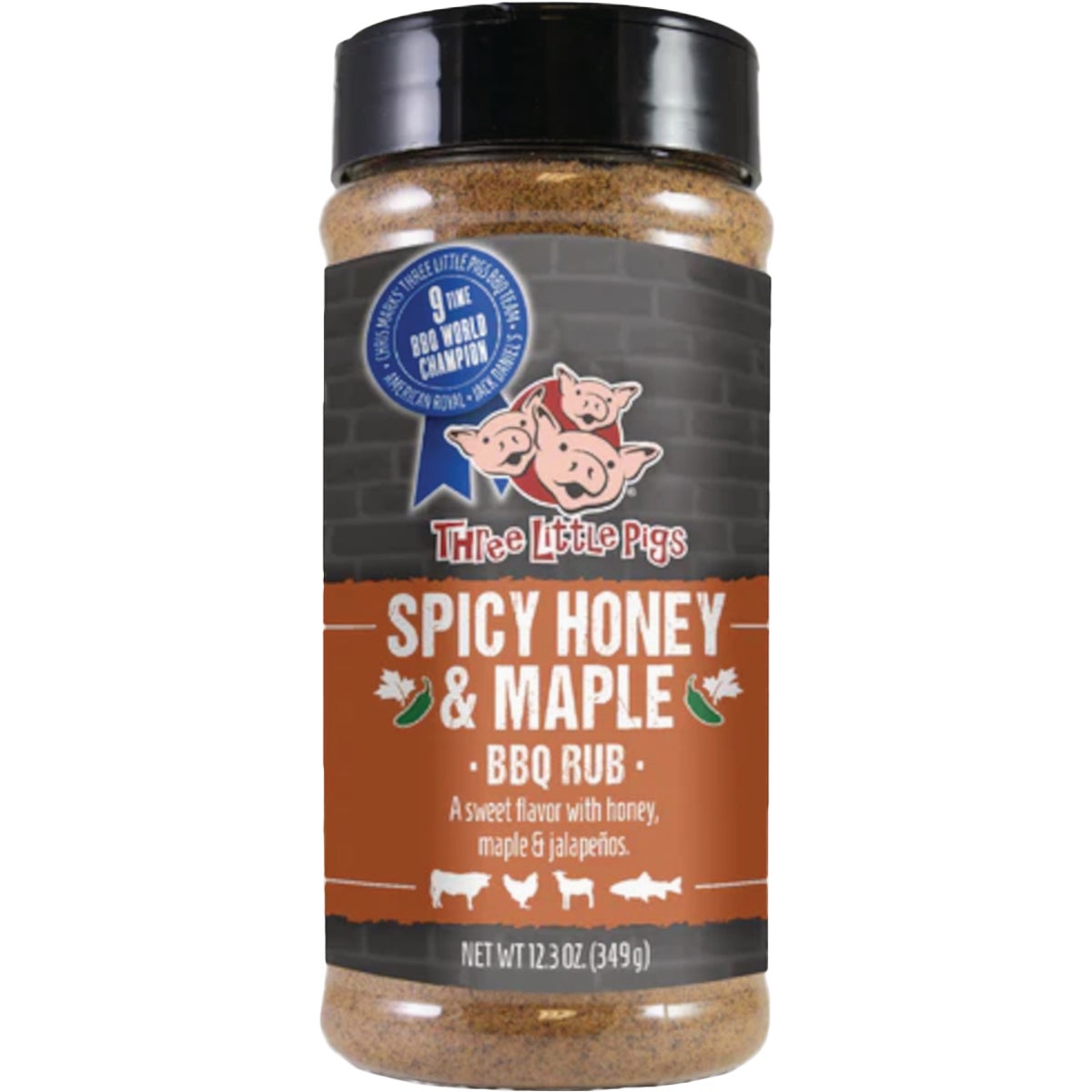 Three Little Pigs 12.3 Oz. Spicy Honey & Maple BBQ Rub
