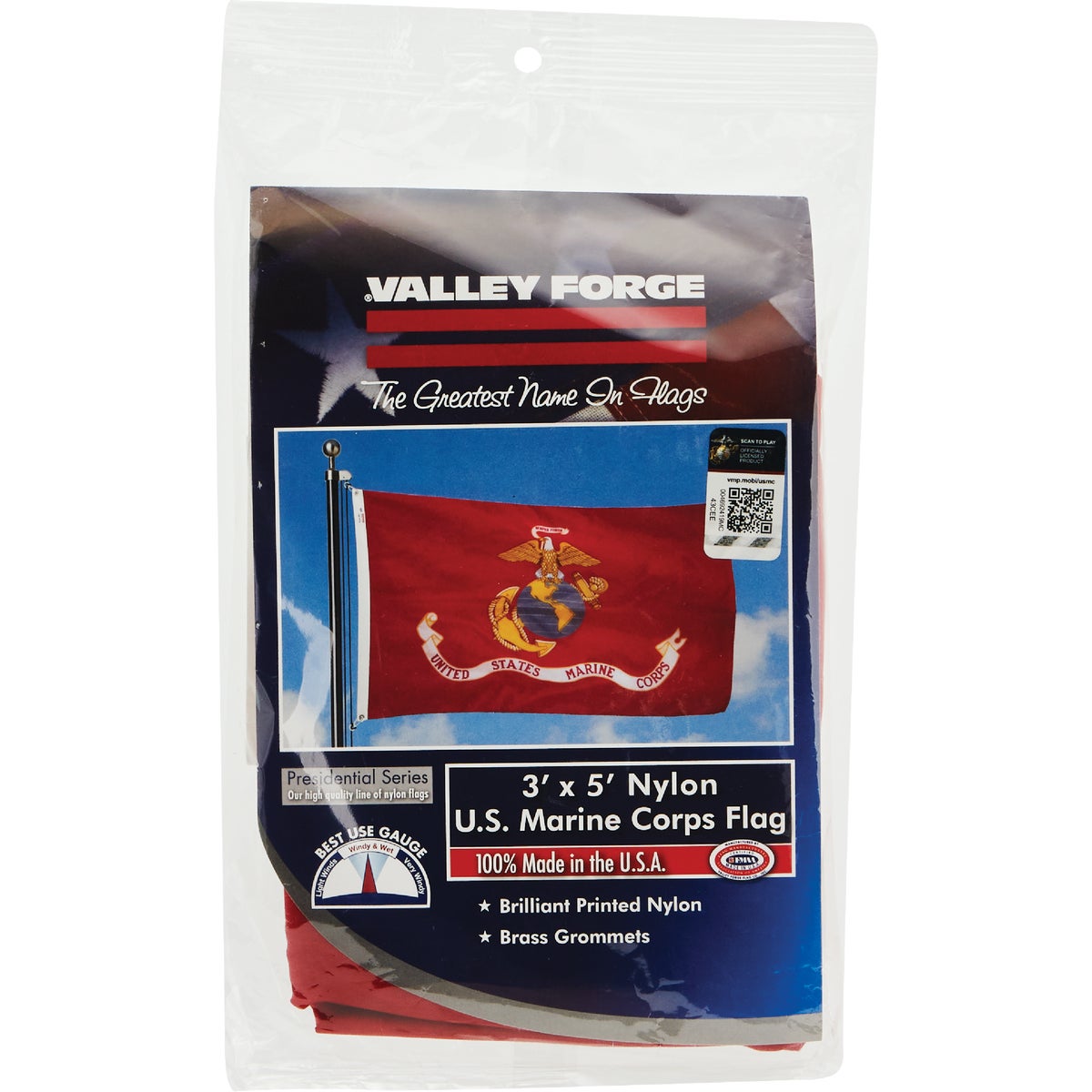 Valley Forge 3 Ft. x 5 Ft. Nylon Marine Corps Military Flag