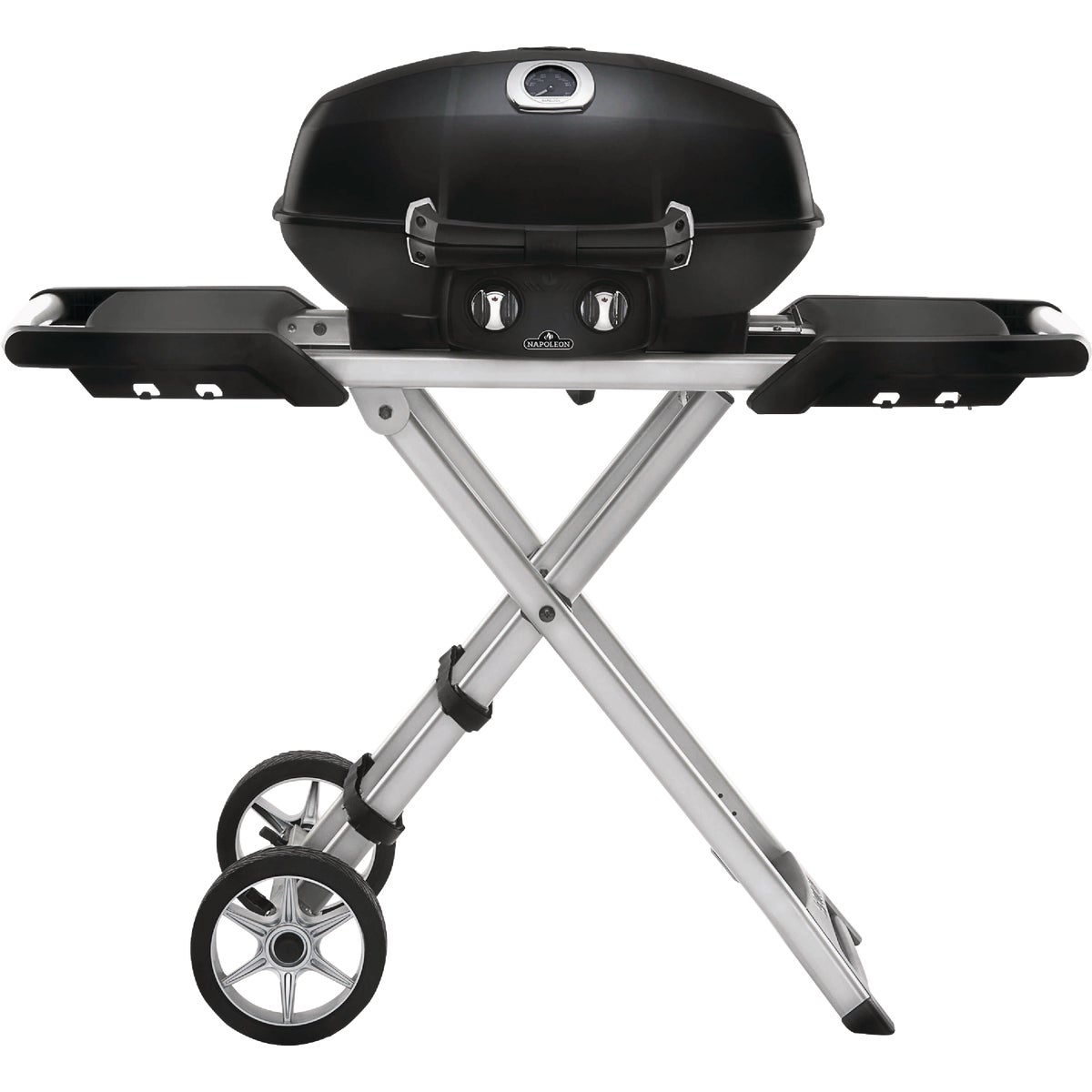 Napoleon TravelQ PRO285X Portable Propane Gas Grill with Scissor Cart, Black