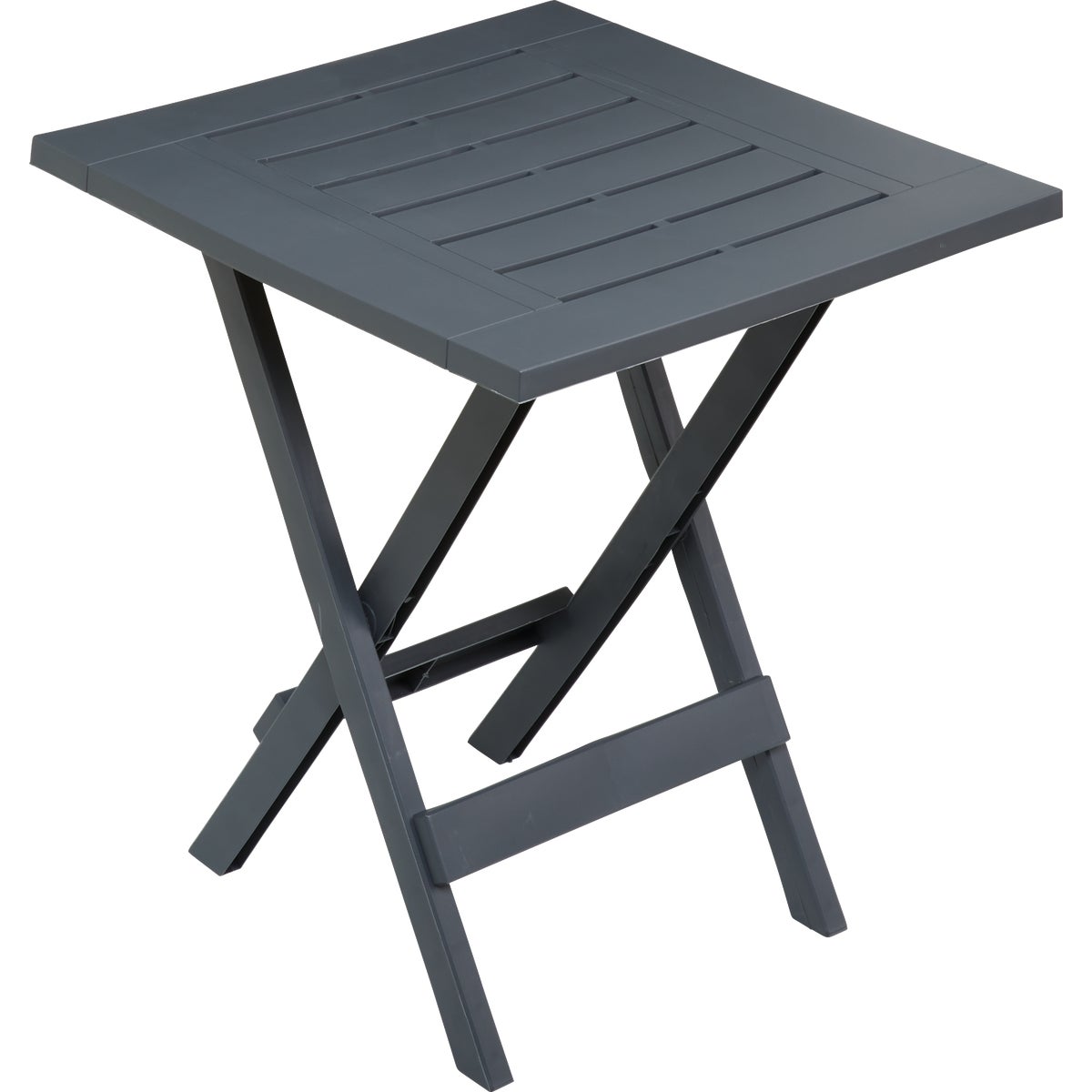 Gracious Living Quick-Fold 17 In. Square Flat Gray Folding Side Table