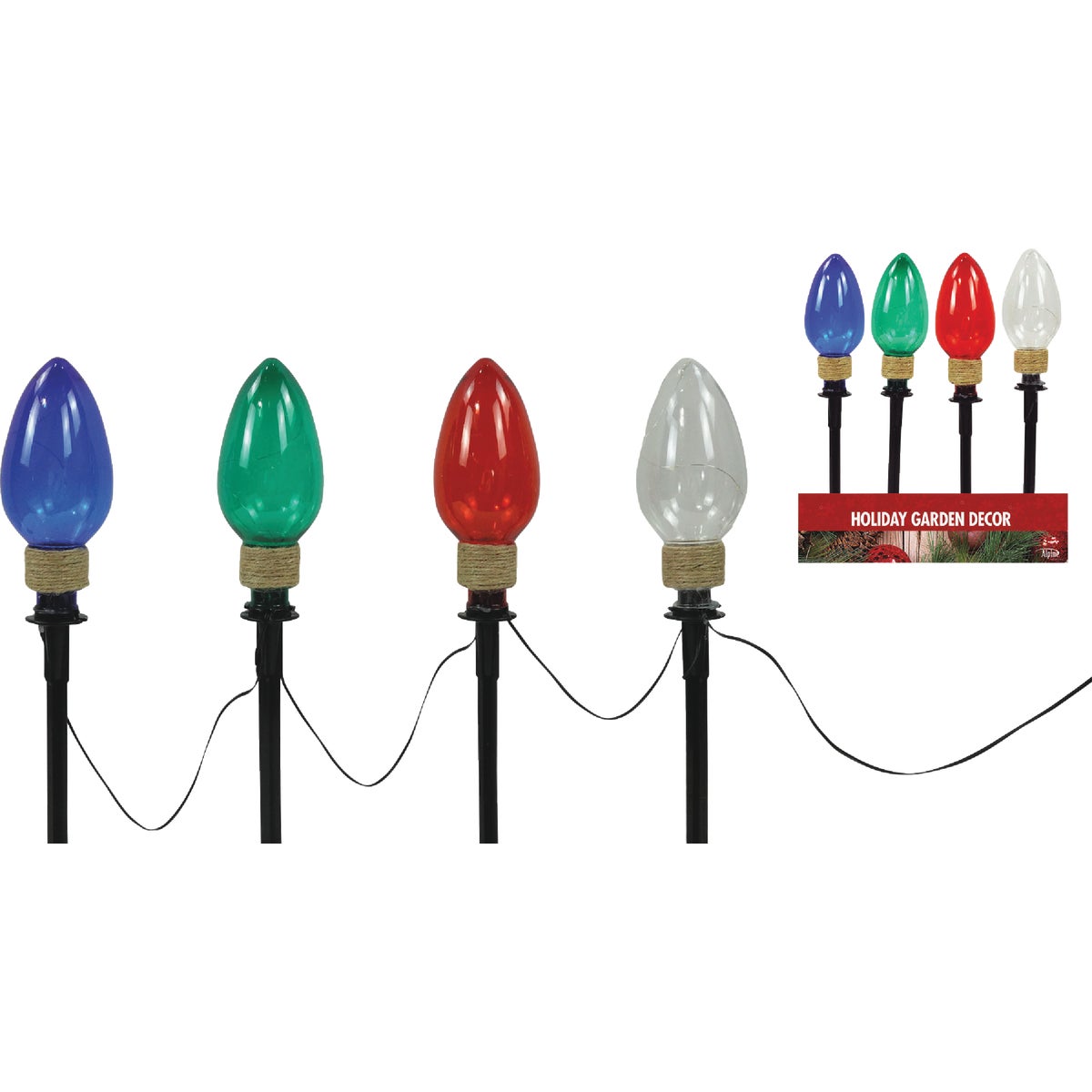Alpine 36 In. LED Solar Metal Shepherd's Hook with Green Lantern