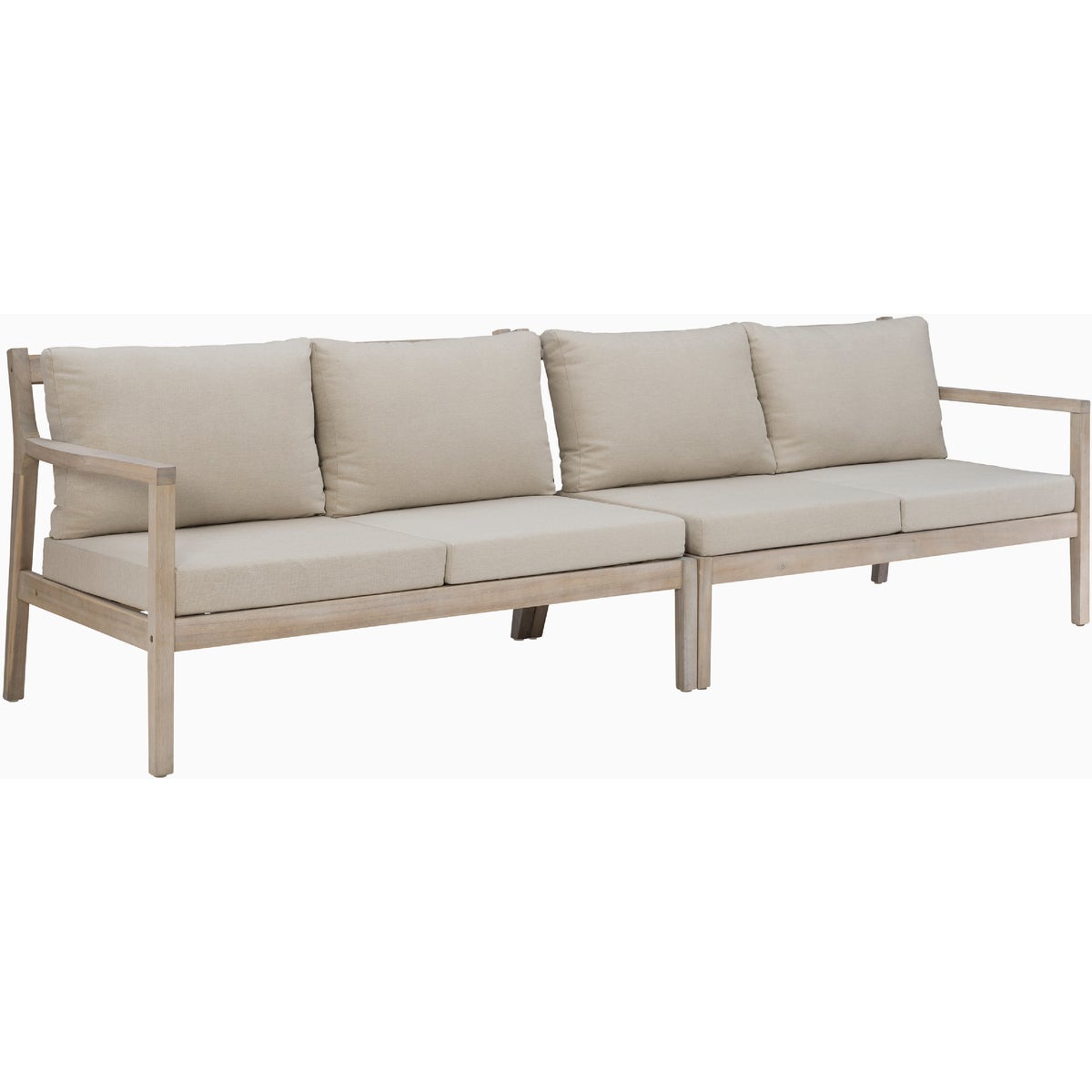 Linon Svana 54 In. W. x 32 In. D. Natural Finish Wood Loveseat Set with Beige Cushions (2-Piece)