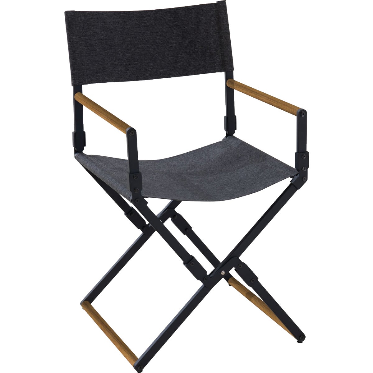 Sunjoy Heavy-Duty Steel Textilene Charcoal Folding Chair