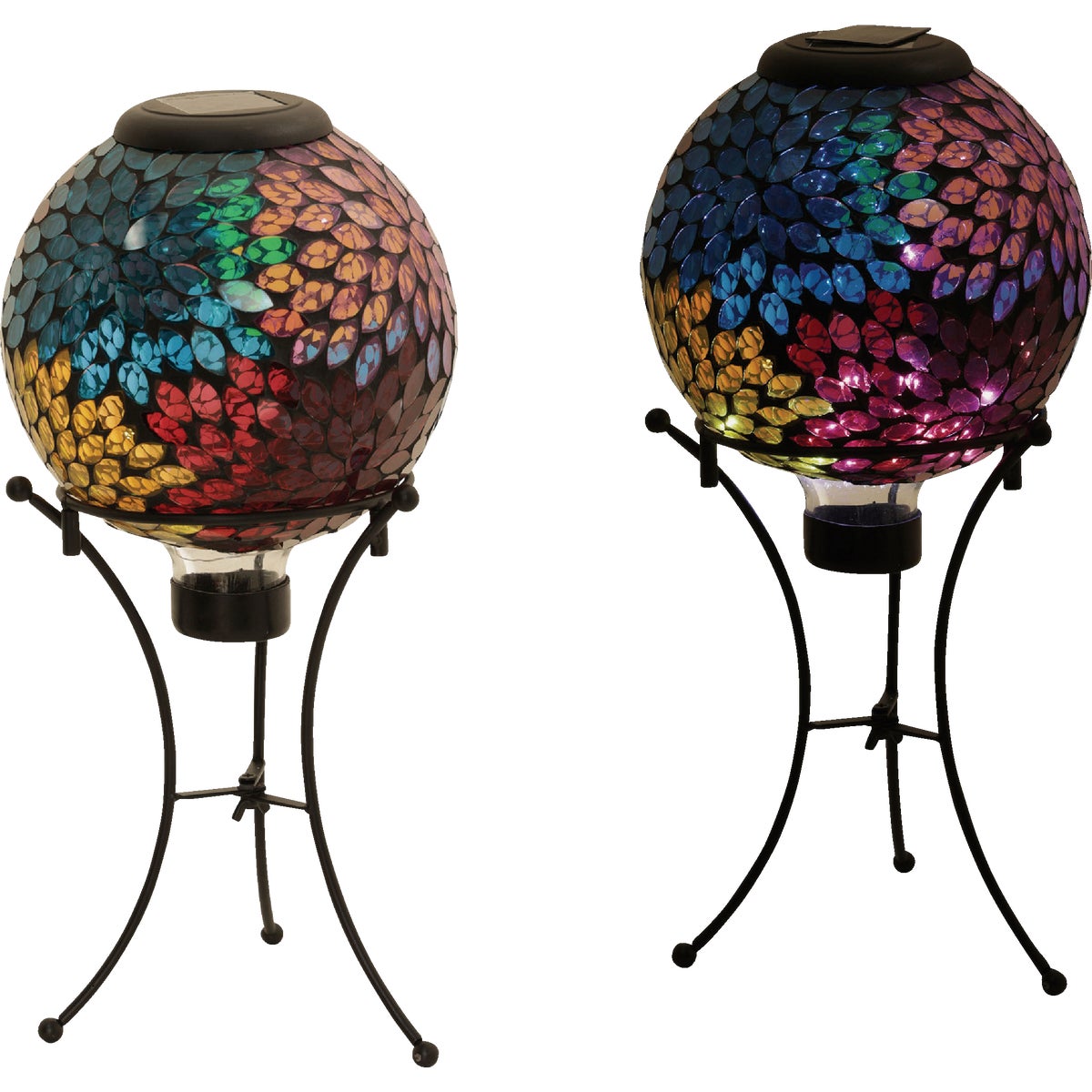 Alpine 8 In. Dia. Mosaic Solar Glass Ball with Metal Stand