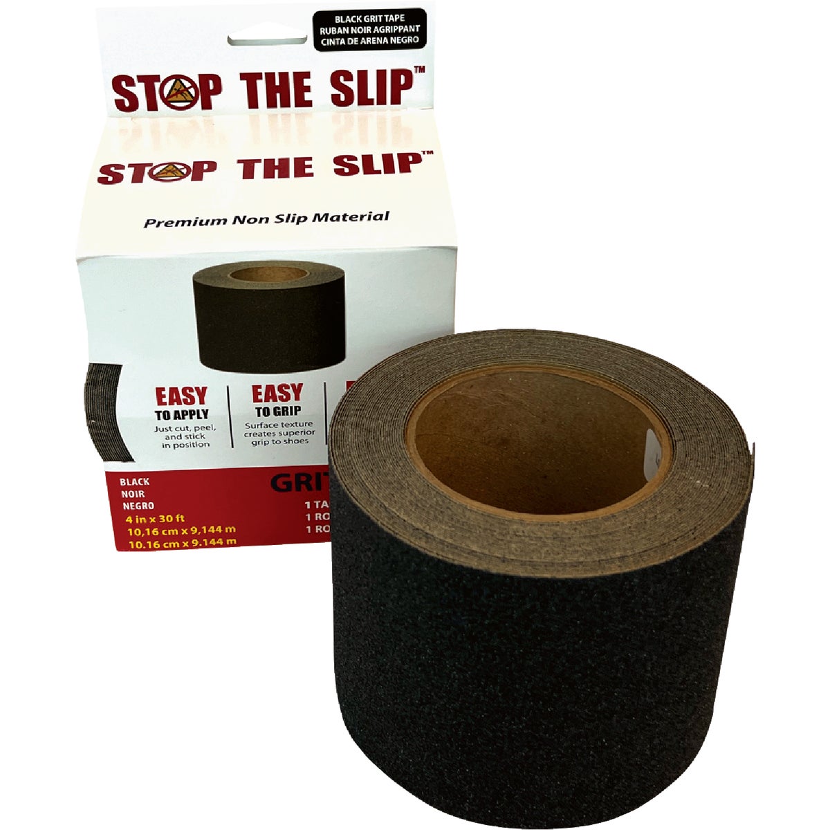 Stop The Slip 4 In. x 30 Ft. Black Non-Slip Grit Tape