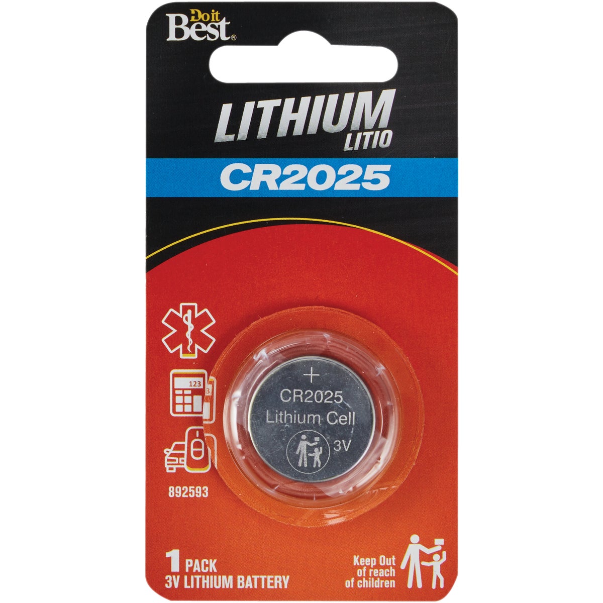 Do it Best CR2025 Lithium Coin Cell Battery
