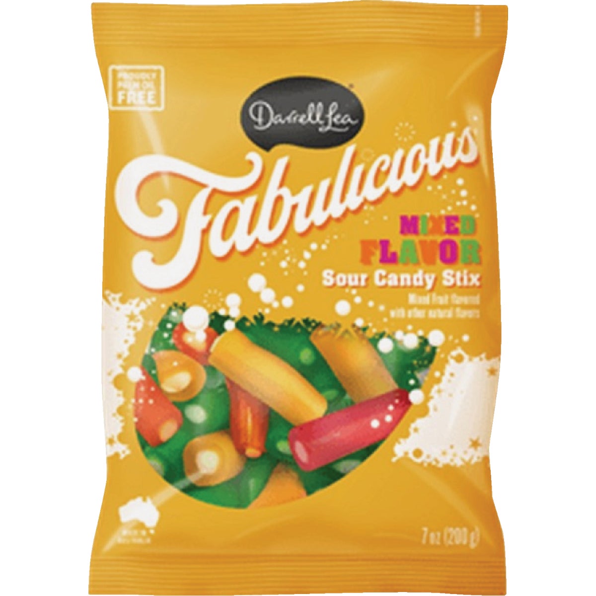 Darrell Lea Fabulicious 7 Oz. Sour Mixed Flavor Stix