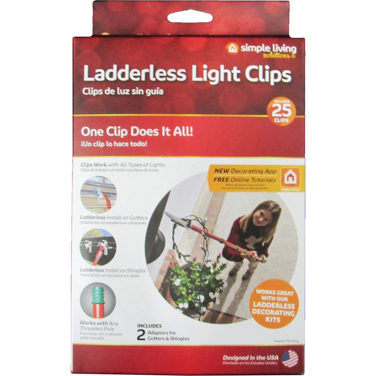 Simple Living Solutions White Gutter & Shingle Ladderless Light Clips (25-Pack)