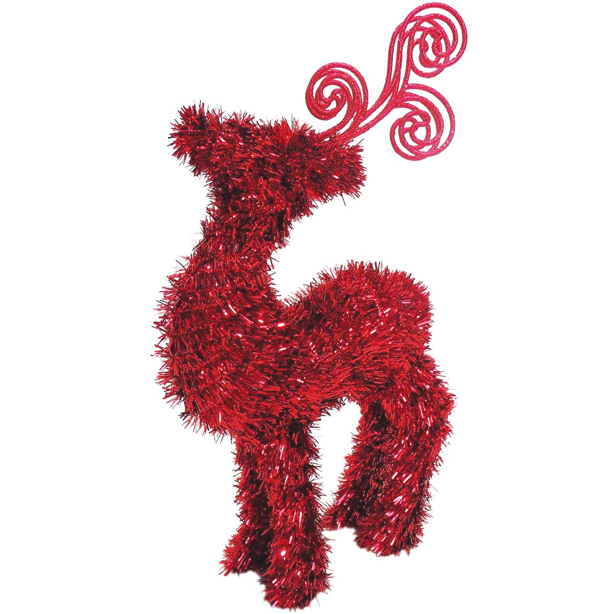 14″ RED TINSEL DEER