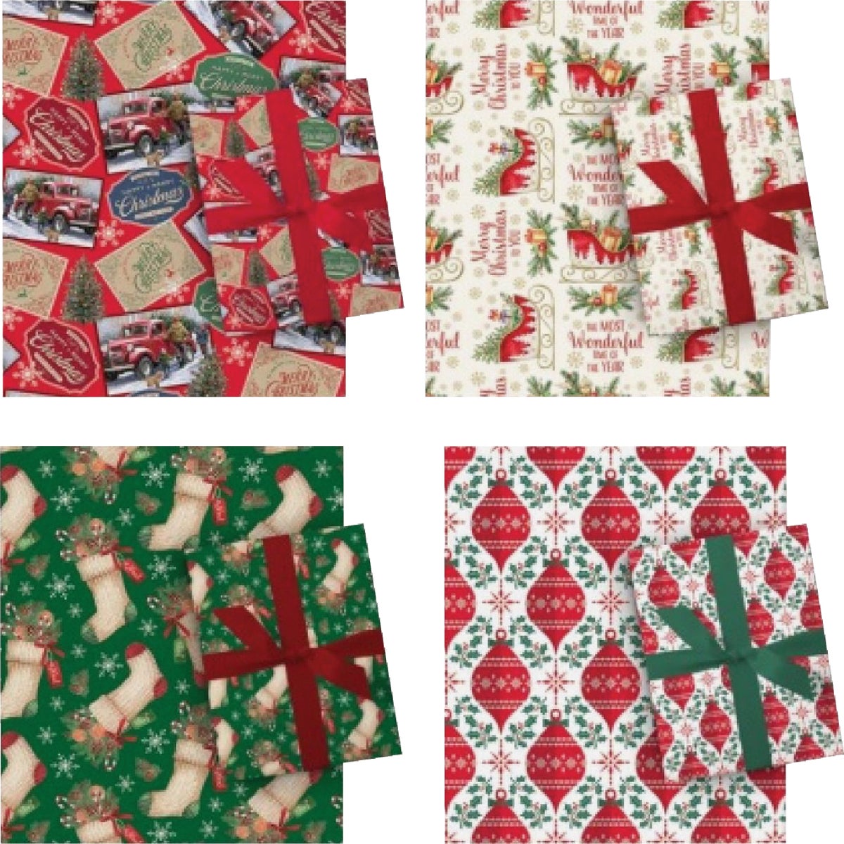 Paper Images Traditional 40 In. Christmas Gift Wrapping Paper