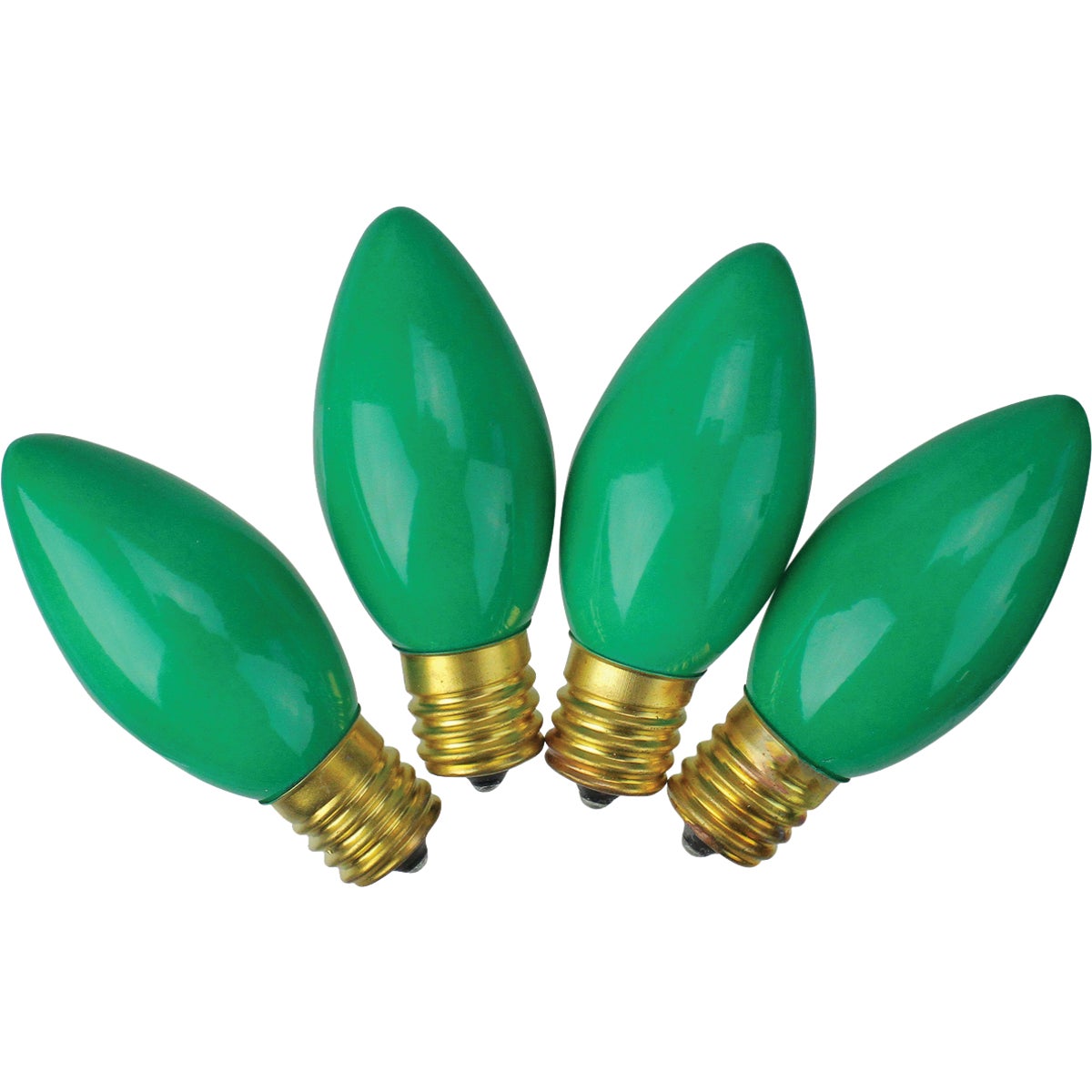 4PK C9 GREEN CERAM BULB