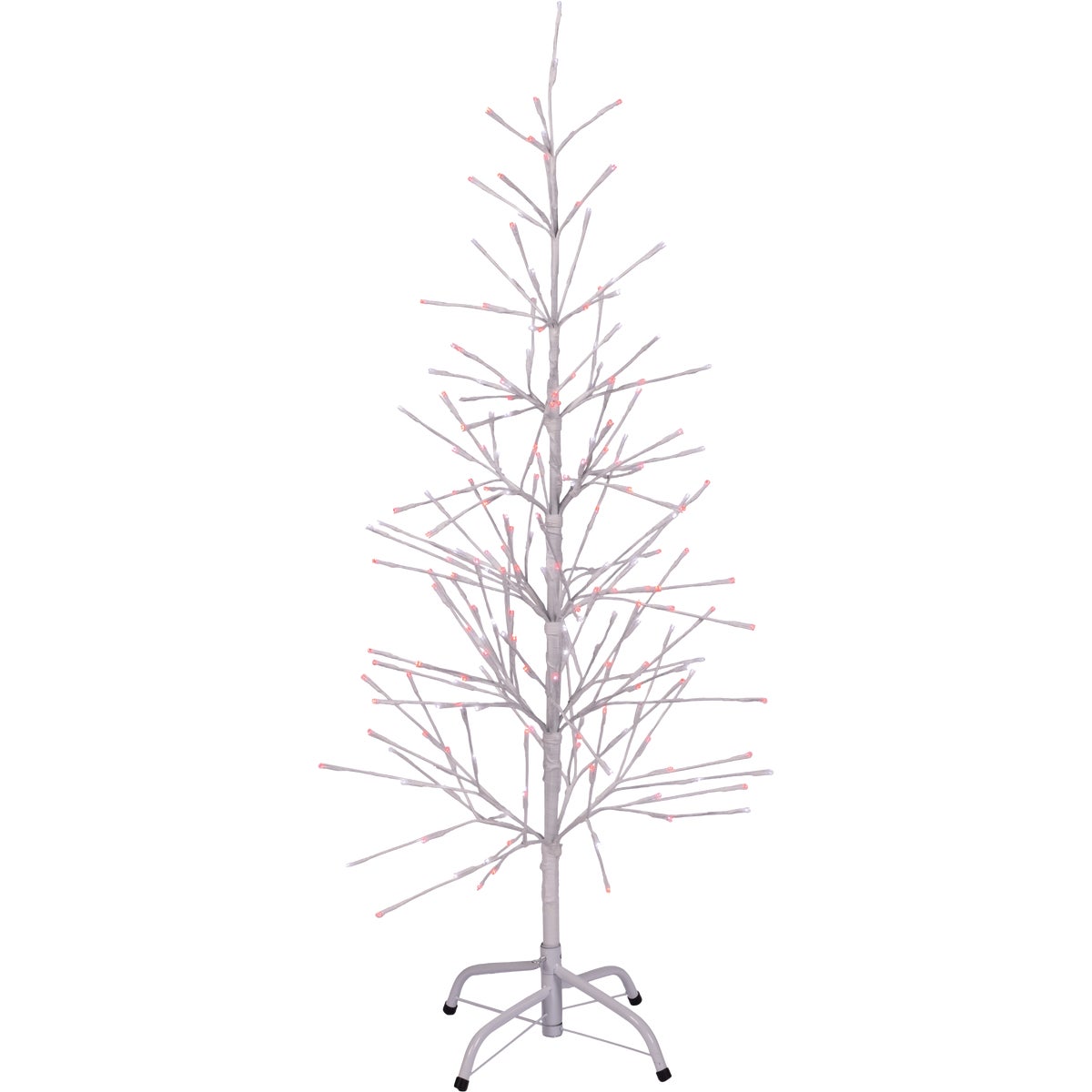 Holiday Bright Lights 4 Ft. Red & Green LED Double Twinkle Hollyberry Lighted Twig Tree