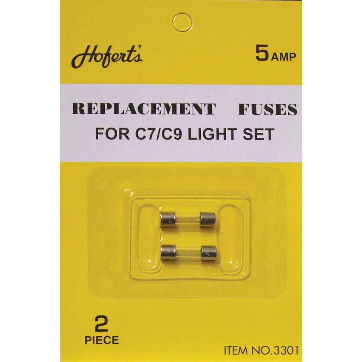 J Hofert 5A GlassType C Christmas Light Set Fuses (2-Pack)